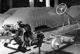 VW Käfer (1951) - Chassis - gesehen am Genfer Automobilsalon 1951