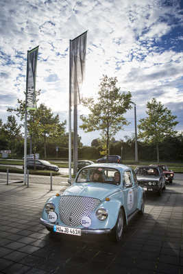 VW Käfer (1973) - am fünften Tag der Creme21 2015 auf der Etappe Nürnberg-Leipzig