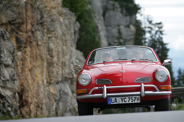 Image: VW Karmann Ghia Cabriolet (1969) - at the Ennstal-Classic 2012 - Stoderzinken mountain stage