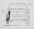 VW Polo (1975) – Blick auf die Vorderradaufhängung