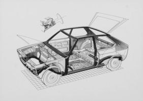 VW Polo (1975) – Durchsichtszeichnung