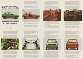 VW Polo (1975) - Erstes Faltblatt zeigt die bunte Farbenpalette des neuen VW