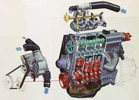 VW Polo GT G40 (1987) – Schnittzeichnung des aufgeladenen Motors