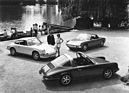 VW-Porsche 914 (1972) - zusammen mit 911 Targa und Coupé (v. r. n. l.)