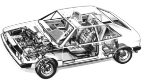 VW Scirocco (1974) - Durchsichtsdarstellung des neuen Coupés