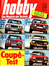 VW Scirocco (1975) - Titelbild der Zeitschrift 'hobby' - Vergleich VW mit Ford Capri, Fiat 128 SL, Renault 15 und Toyota Celica