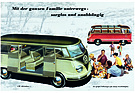 VW T1, gebaut ab 1950 – Werbeplakat für den VW-"Kleinbus" und Samba ab 1955