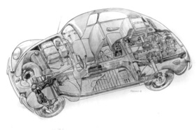 VW Typ 11 (1948) - Durchsichtszeichnung