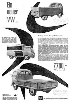 VW Typ 2 T1 (1952) - Werbung - Angebot Schweiz