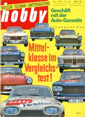 Vergleich der Mitteklasse in der Zeitschrift 'hobby' - BMW 1500 gegen VW 1500, Opel Rekord, Alfa Romeo Giulia und fünf weitere Konkurrenten