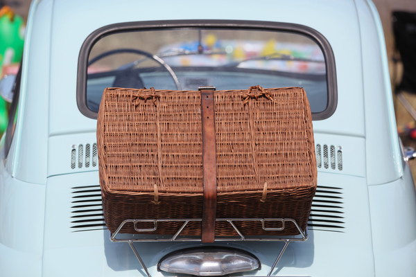 Verschiedene Koffermodelle, z.B. geflochten - 3. Youngtimer- und Classictreffen Pratteln am 15. Juli 2018