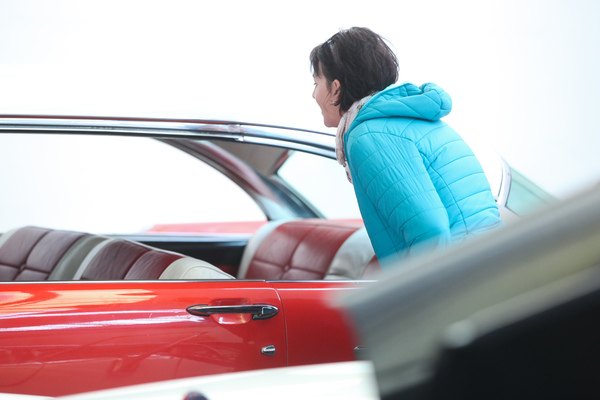 Versteigerung Oldtimer Galerie in Toffen am 29. April 2017 - der zweifarbige Amerikaner wirkt scher attraktiv