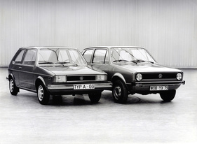 Volkswagen Golf: Links der Designentwurf und rechts die Serienversion