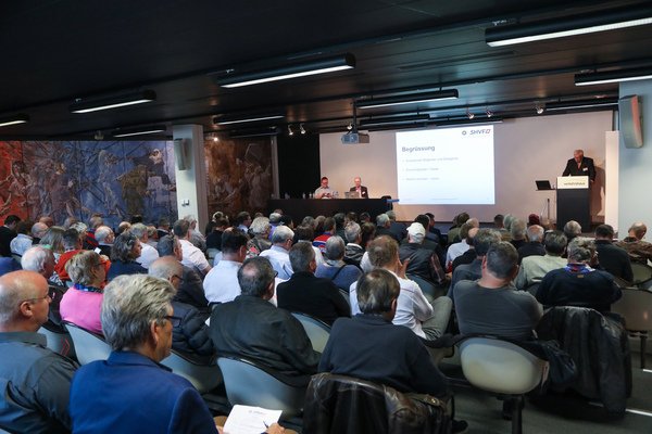 Image: Full house in the hall of the Hans Erni House of the Swiss Museum of Transport Lucerne - 8th SHVF Delegates' Meeting on April 29, 2023