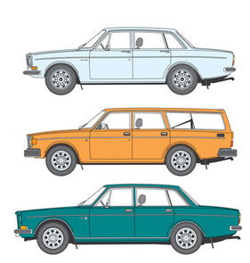 Volvo 145 (1974) - im Vergleich zur Limousine 144 und zur Sechszylindervariante 164