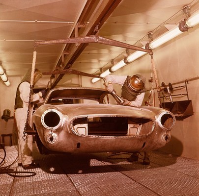 Volvo 1800 (1961) Karosserie im Volvo-Werk Lundby (Schweden)