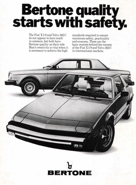 Volvo 262 C (1980) - zusammen mit dem Fiat X 1/9 auf einem Bertone-Inserat