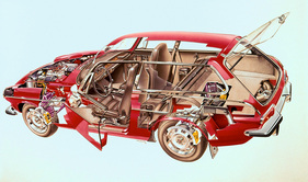 Volvo P 1800 ES (1971) - Durchsichtszeichnung