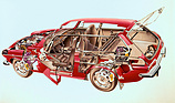 Volvo P 1800 ES (1971) - Durchsichtszeichnung