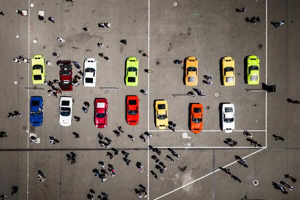 Image: From above, the colorful Miura looks like a toy - Lamborghini Polo Storico Giro 2026