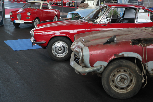 Vorher und nachher - Glas/BMW Coupés auf dem Clubstand - Klassikwelt Bodensee 2016