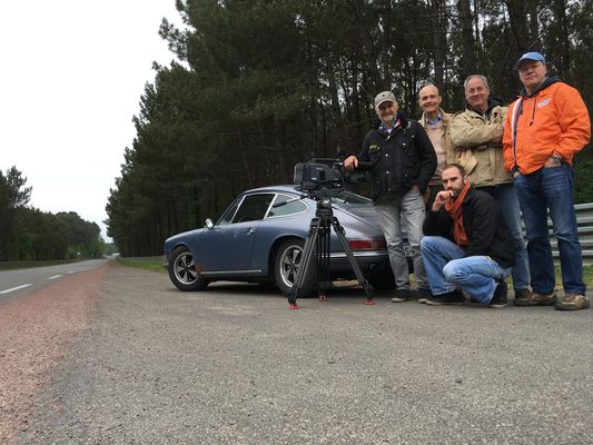 Während den Dreharbeiten des Making Ofs "Remember Le Mans"