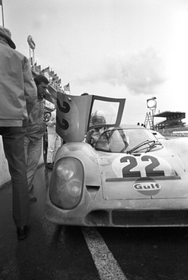 Während den Dreharbeiten zum Film "Le Mans" von Steve McQueen