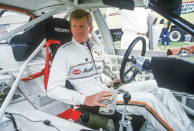 Walter Röhrl im Cockpit des IMSA-Audis