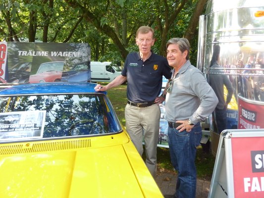 Walter Röhrl und sein ehemaliger Beifahrer Christian Geistdörfer aus den Quattro-Zeiten am Hamburg Stadtpark Revival 2014