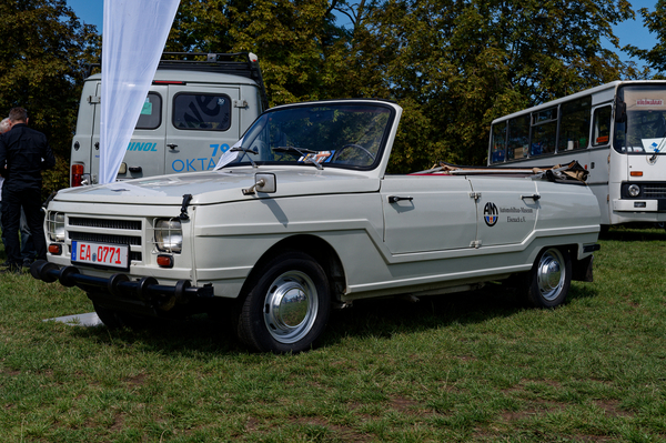 Wartburg 353 400 Kübelwagen (1970) , Acht Stück wurden gebaut, incl. zwei Prototypen. Gedacht für forstwirtschaftliche Einsätze, kam es nicht zu einer Produktionsfreigabe – OMMMA 2023