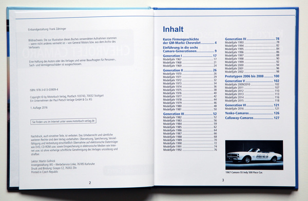 Wenig Platz für eine grosse Geschichte - Buch "Modellkompass Chevrolet Camaro - seit 1966"