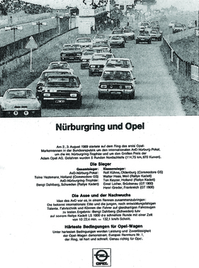 Werbeaktion - in einer Anzeigen-Kampagne dokumentiert Opel den Erfolg vom Ring