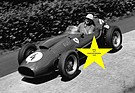 Wolfgang Graf Berghe von Trips in seinem Ferrari beim Großen Preis von Deutschland 1958 bei der Einfahrt ins Karussell