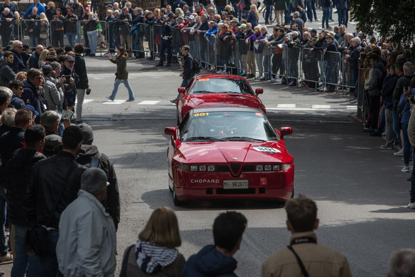 Zagato wird gefeiert, hier ein Alfa Romeo SZ - Mille Miglia 2019