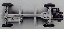Zentralrohr-Chassis des Mercedes-Benz 130