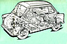 Zündapp Janus 250 (1957) - Durchsichtszeichnung (Quelle: Archiv) Zündapp Janus 250 (1957) - Durchsichtszeichnung (Quelle: Archiv)