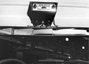 Zubehör - Radiomontage am Dachhimmel, in Kombination mit Panoramarückspiegel - Genfer Autosalon 1968