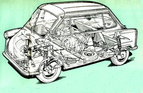 Zündapp Janus 250 (1957) - Transparent drawing (1957)