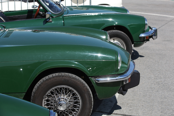 Image: Two Triumph Spitfire in classic livery - British Car Meeting BCM in Mollis 2019