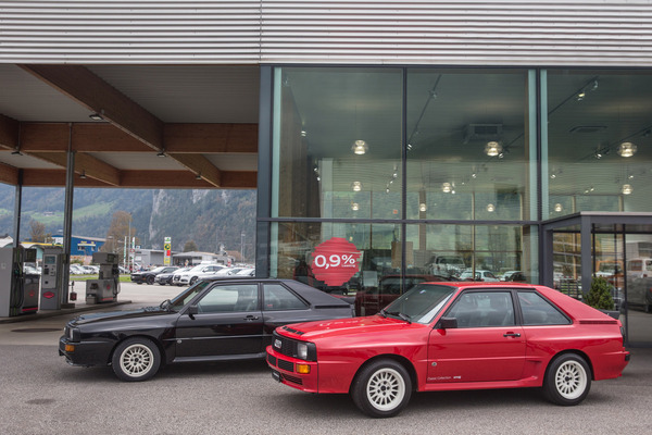 Zweimal Audi sport quattro, die seltenste Variante als Basis für den Rennsport