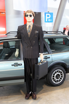 der Fahrer des Passat Syncros als Geschäftsmann - Retro Classics Stuttgart 2014
