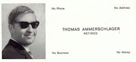 kreative Visitenkarte zum Karriere-Ende (1970)