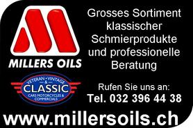 Logo von Oldtimer-Spezialist «Millers Oils Schweiz» Logo von Oldtimer-Spezialist «Millers Oils Schweiz»