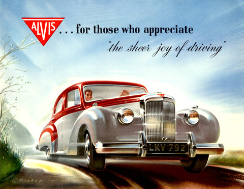 Artikelbild Handillustrierte Alvis-Verkaufsprospekte in den Fünfzigerjahren