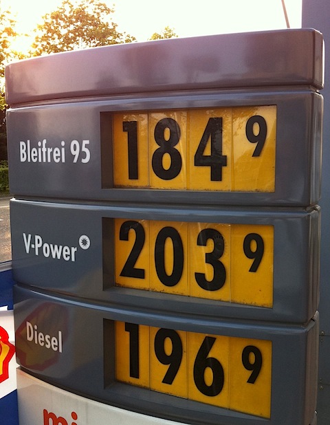 Benzinpreis im Jahre 2011