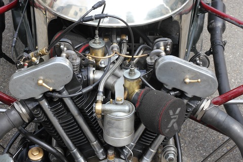 Laufender Motor des Morgan Super Aero von 1929