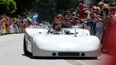 Nigel Mansell fährt Demorunden mit dem Porsche 908 anlässlich der Ennstal Classic 2011