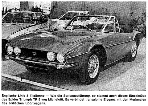 Einzelstück Triumph TR5 von Michelotti am Genfer Autosalon von 1968