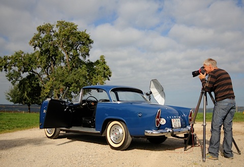 Foto-Session mit dem Simca Aronde Plein Ciel