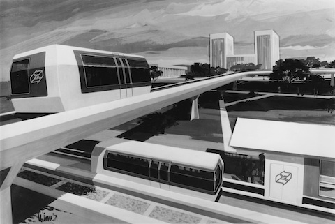 Horizontale Fahrstühle - Zukunftsvision von Ford aus dem Jahre 1971